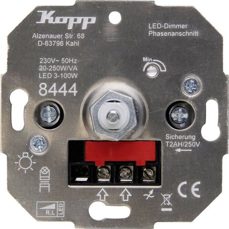 Kopp 844400008 Variateur encastré Adapté pour ampoule: Lampe LED, Lampe halogène, Ampoule électrique gris (1/2)