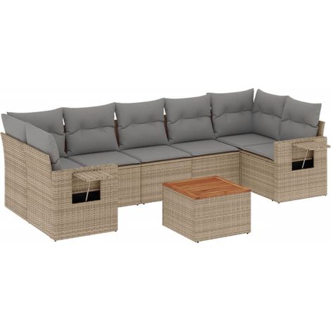 Maison Exclusive - Patio Sofa Set 7 plaza Mix Beige (1/5)