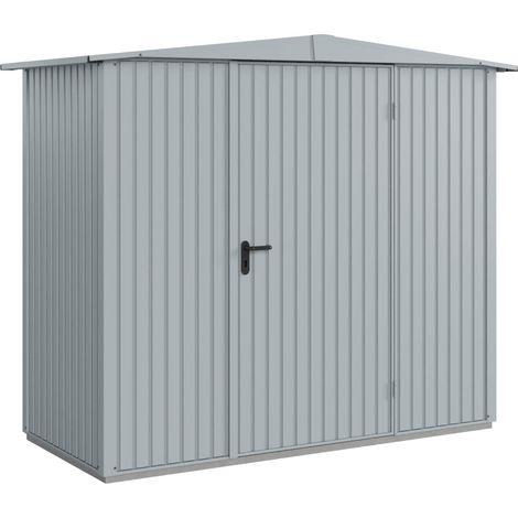 Hörmann Metall-Gerätehaus Berry Classic mit Satteldach Typ 1, 259 x 121 cm, fenstergrau, 3,1 m², 1-flüglige Tür (1/5)