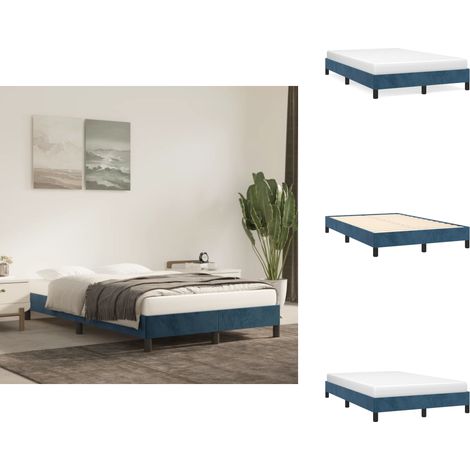 Bettgestell ohne Matratze Dunkelblau 120x190 cm Samt - Samtsofa - Doppelbett - Boxspringbetten - Bettrahmen - Bettgestell (1/5)