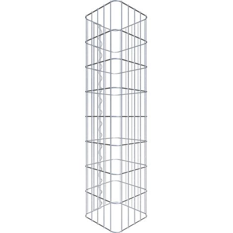 Gabiondeco - Colonne de Gabion carrà©e. 27 cm x 27 cm. mailles 5 x 10 cm - hauteur : 80 cm - Made in Germany (1/5)