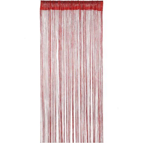 Rideau à Franges Paillette 90x200 cm  Rouge, Moustiquaire Décoratif pour Porte, Fenêtre et Événements Spéciaux