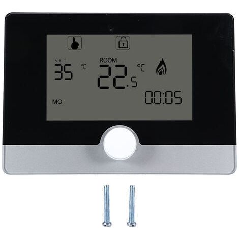 Thermostat programmable pour système de chauffage mural, blanc (1/5)