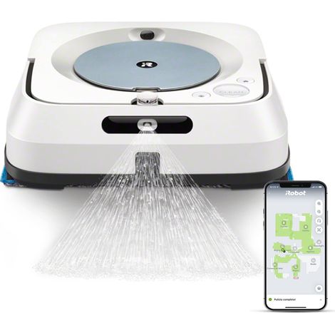 iRobot Braava Jet m6 (6134), Robot Lavapavimenti Wifi, Precision Jet Spray, Navigazione Intelligente, 100 W, 0.15 L, Bianco (1/5)