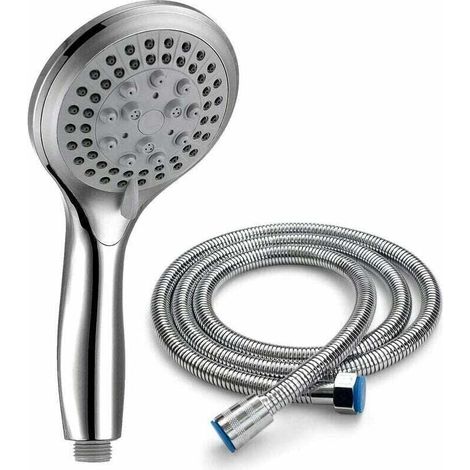 Soffione doccia con tubo flessibile da 1,5 m, 5 modalità universali, doccetta cromata e soffione flessibile, doccia da bagno ad alta pressione (1/4)