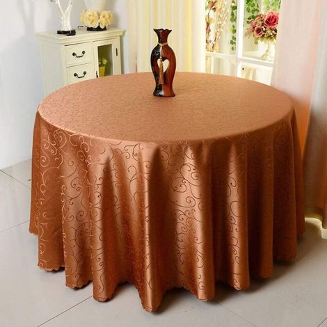 Nappe ronde style rustique jacquard en polyester pour la cuisine