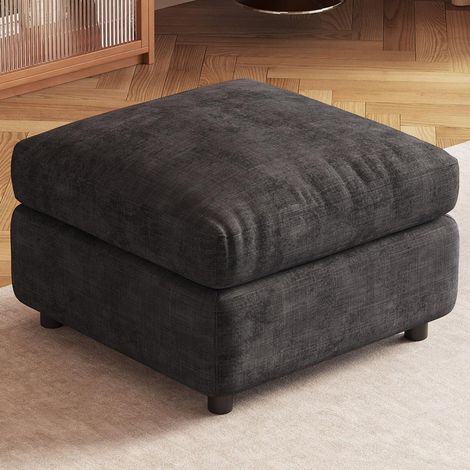 Sitzhocker mit Stauraum, gepolsterte Ottomane, Fußhocker mit Deckel, Sitzbank für Wohnzimmer, grau (1/5)