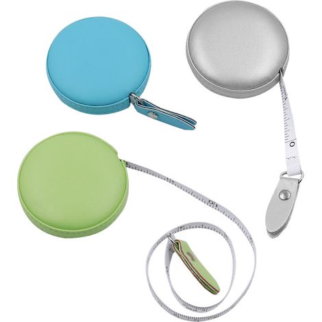 Lot de 3 petits rubans à mesurer ronds en cuir, pour une mesure portable.