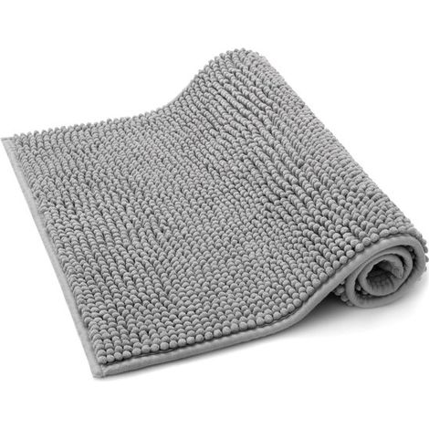 Tappetino da bagno antiscivolo, morbido, assorbente, 50 x 80 cm, grigio chiaro (1/5)