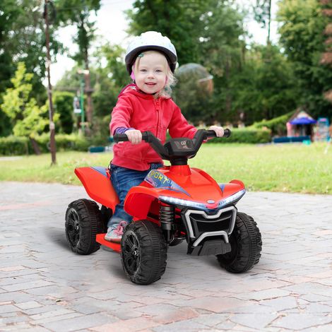 Quad électrique enfant 6V voiture électrique enfants vitesse de 2,5 km h adapté pour enfants 18-36 mois 71 x 40,5 x 45 centimètres rouge