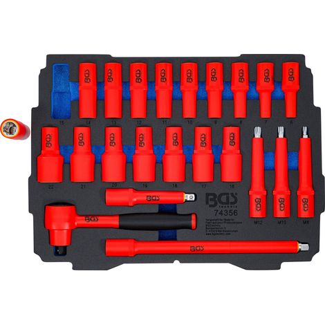 BGS Insert en mousse pour Art. BOXSYS1 & 2 : Set d'outils VDE, 23 pièces (1/4)