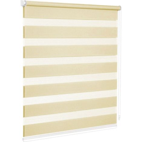 Store Enrouleur Fenêtre Portes Interne Maison Bureau Kit De Montage Mur Châssis Pas De Trous Beige - 120x180 Cm (1/5)