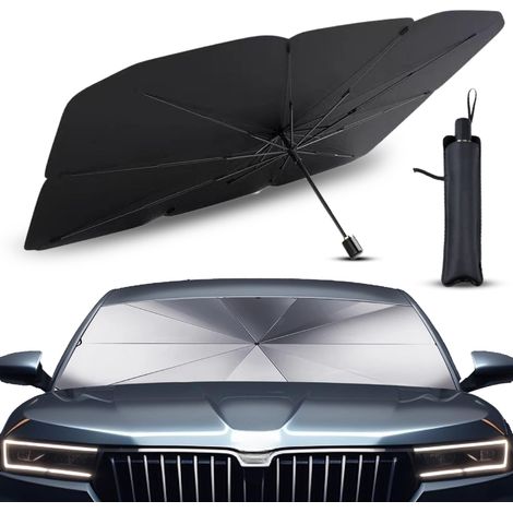 Auto-Sonnenschutz für die Windschutzscheibe. Sonnenschutz für SUV und LKW, UV-beständiger Sonnenschutz für die Windschutzscheibe mit 360°-Drehachse und Titanbeschichtung (1, 140 x 80 cm)