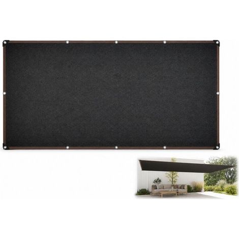 Schattiernetz 3 x 6 m mit verstärkten Kanten und Ösen für Garten, Balkon, Terrasse und Carport Schwarz (1/5)