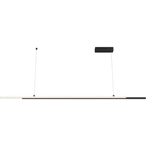 Lampadario A Sospensione Moderno Halo Alluminio Nero 2 Luci Led 48W (1/4)