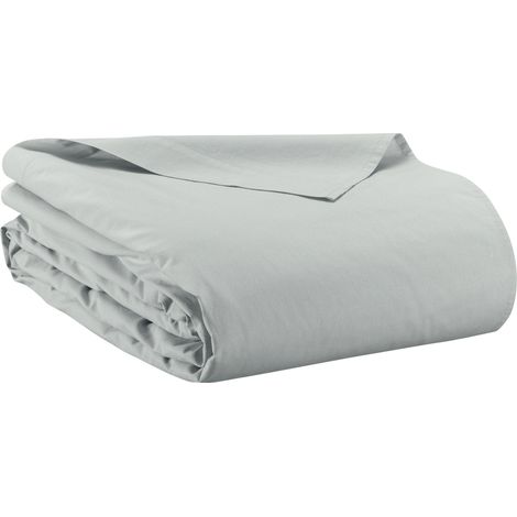 VIVARAISE - Drap plat Vivaraise Calita en coton 100%, couleur perle, taille 240 x 300 cm (1/2)