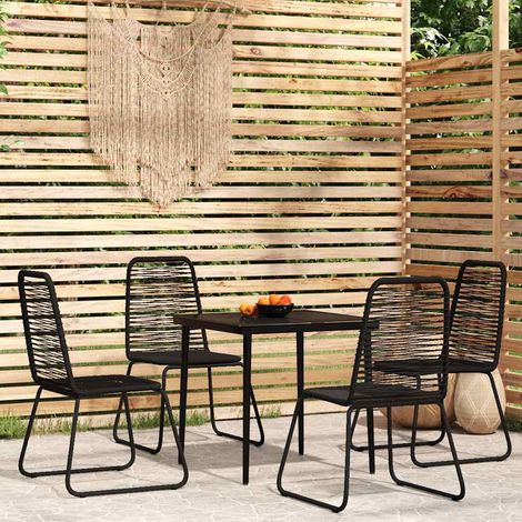 vidaXL 5 Piece Garden Dining Set Black (1/5)