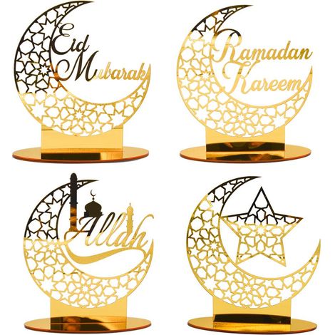 Eid Mubarak Acryl-Ornament Ramadan-Dekorationen für Zuhause, muslimische Partyartikel, Eid Ramadan Geschenke (1/5)