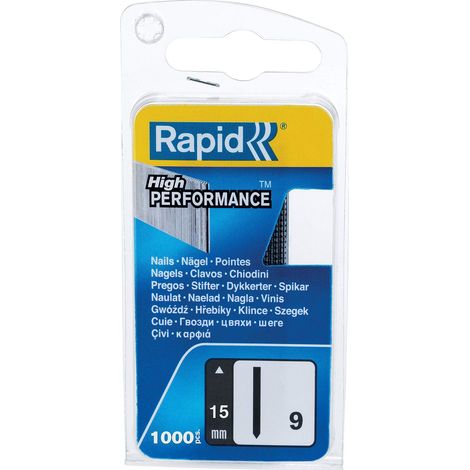 Rapid Steel Headless Nails and Pins No. 9 with Precision Cutting, 15mm Tips, Pack of 1000 Pieces (1/3)