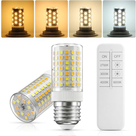 Ampoule LED E27 Dimmable avec Télécommande, 7W (900lm) Remplace 60-70W, CCT 2700K-6500K (Blanc Chaud à Lumière du Jour), Idéale pour Salon, Chambre, Cuisine, 220-240V, Pack de 2 (1/5)