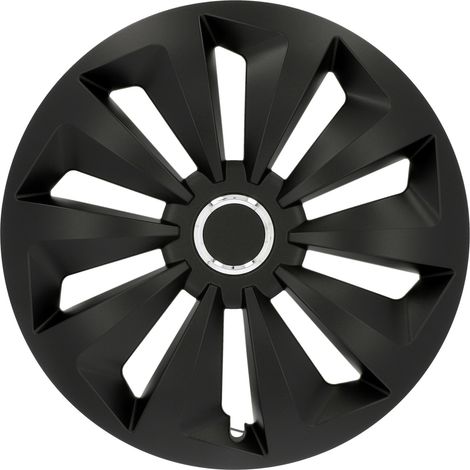 Cartrend Radzierblenden Fox 38 cm (15 Zoll) schwarz 4 Stück