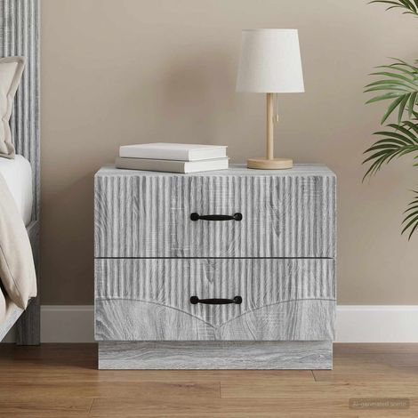 vidaXL Bedside Cabinet Grey Sonoma 62 x 34.5 x 44.5 cm Engineered Wood (1/5)