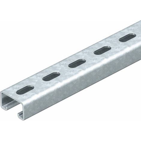 OBO Bettermann Rail profilé perforé, largeur de fente 22mm 2000x50x30 acier galvanisé à chaud, 1121464 (1/2)