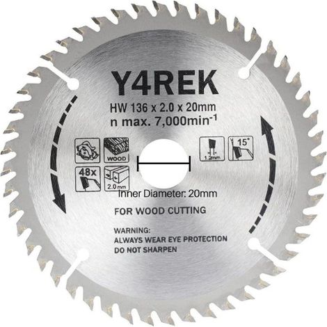 Kaelt - Lame de scie circulaire TCT carbure 136×20mm 30T/48T, coupe métal et bois, outil de coupe multi-usages (1/5)