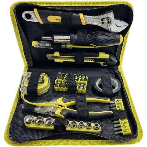 Kit portatile di utensili con bit Torx, grande, 61 pezzi, pinze, metro, chiavi (1/5)