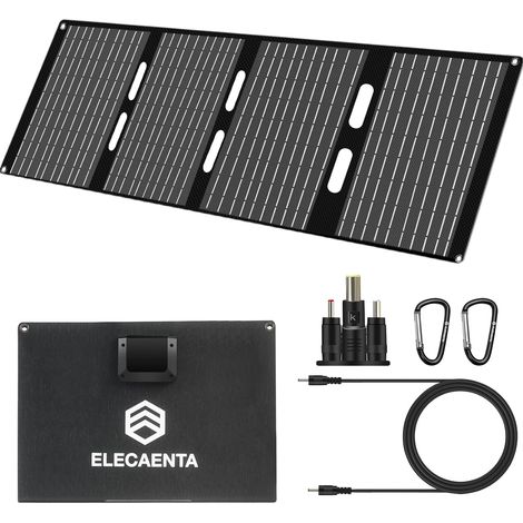 40W Panneau Solaire Pliable, Chargeur Solaire Portable ETFE avec Sortie QC3.0 USB-A, PD30W Type-C et 18V CC, Chargeur Solaire avec IP68 Étanche Compatible avec Smartphone, Centrale Électrique (1/5)