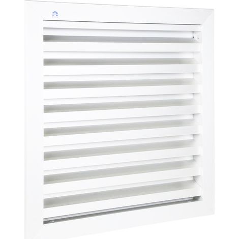 Renson – Grille aération VMC 200x200mm aluminium blanc RAL9010 – Installation facile pour ventilation discrète – Débit max optimisé – 411226