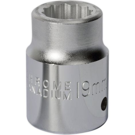 Sealey 19mm 3/4""Sq Drive Standard WallDrive Socket 12pt Chrome S34/19