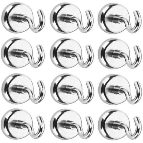 12-teiliges Set Magnethaken mit Neodym-Magneten, Magnethaken, starker Neodym-Magnet mit einer Zugkraft von 5,5 kg