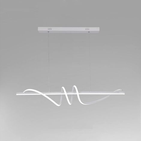 TrAdE Shop Traesio - Lampadario A Sospensione Led 65w Bianco Spirale Ondulato Luce 6500k Vortice Orizzontale 32439 - (1/5)