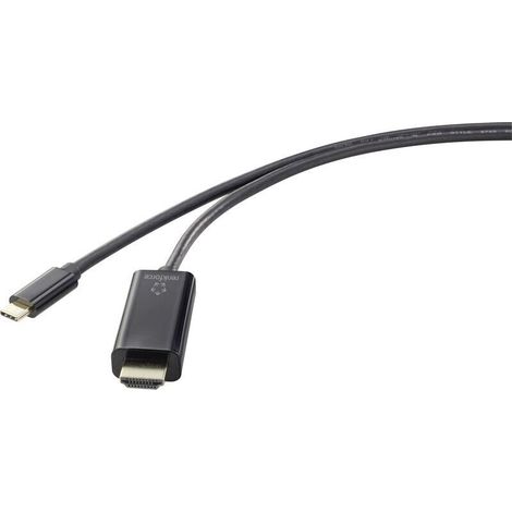 Trywise USB-C® / HDMI Câble adaptateur USB-C® mâle, Fiche mâle HDMI-A 1.80 m noir UHD 4K @ 60 Hz RF-4531592 Câble d'afficheur USB-C® A834082 (1/3)