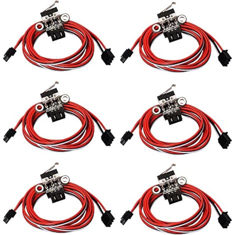 Lot de 6 fin de Course Imprimante 3D, Module de Fin de Course Mécanique avec 3 Broches et avec Fil 1Meter pour Rampes de PièCes D'Impression 3D1.4 (1/5)