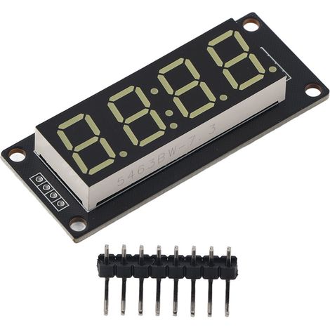 Module afficheur LED 4 chiffres 7 segments blanc, compatible Arduino, bibliothèque TM1637.h, affichage numérique à tube, kit module électronique DIY (1/5)