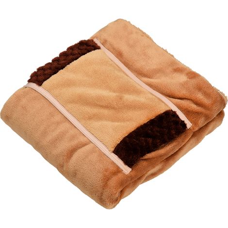 Couverture chauffante USB lavable [Flannel+lamb] [6080cm] [pink，Camel] (1/5)