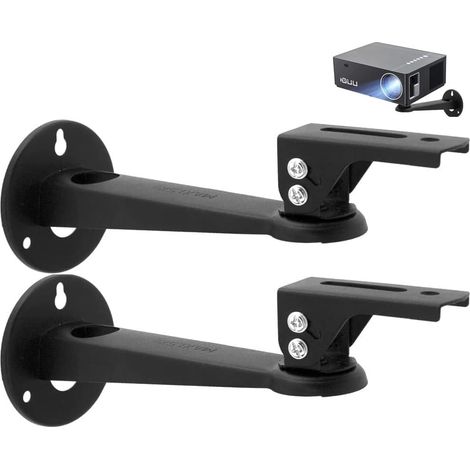Bg17 Lot De 2 Supports Muraux Pour Mini Projecteur, Montage Mural, Appareil Photo, Rotatif À 360 °, Réglable De 7,8 Pouces, Noir (1/5)