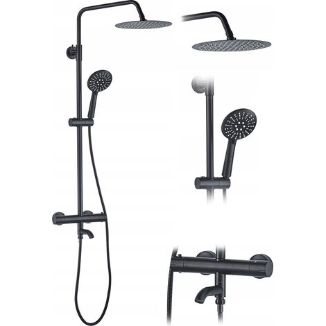 Thermostatic Shower Set Rea Lungo Black (1/4)