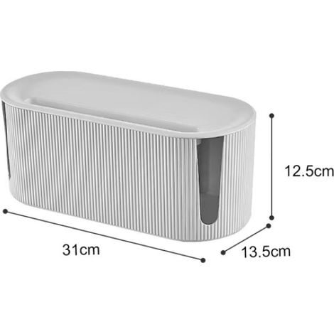 Caja organizadora de cables con ranura y ventilación, antideslizante (blanca) (1/5)