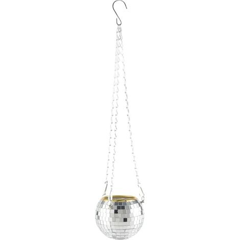 Specchio decorativo, riflettore a sfera da discoteca per vasi da fiori da appendere al giardino esterno (1/4)