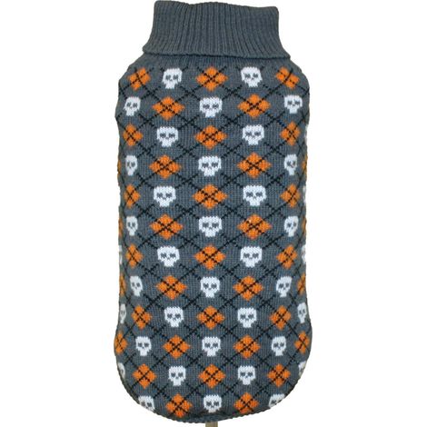 20 cm: Halloween-Rollkragenpullover Modell Tricky Skulls für Hunde (1/2)