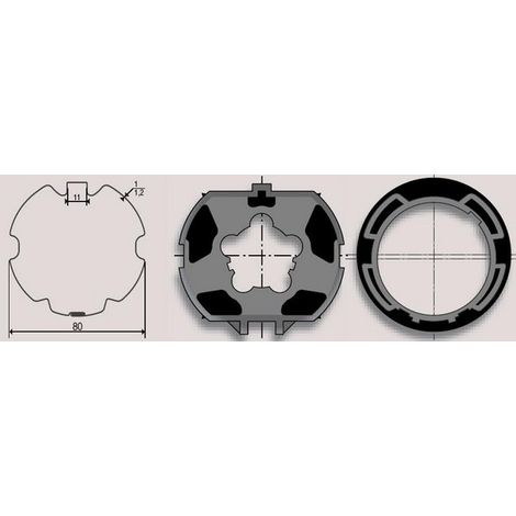 Jeu d'adaptation moteur pour LT 60 tube ZF 80 somfy (1/2)
