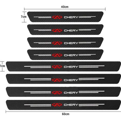 (8 pièces pour CHERY2) Seuil de porte de voiture pour Chery TIGGO 2 3 4 5 7 Pro 8 3X A1 QQ Arrizo,autocollants de pare-chocs de coffre en fibre de carbone,accessoires (1/3)