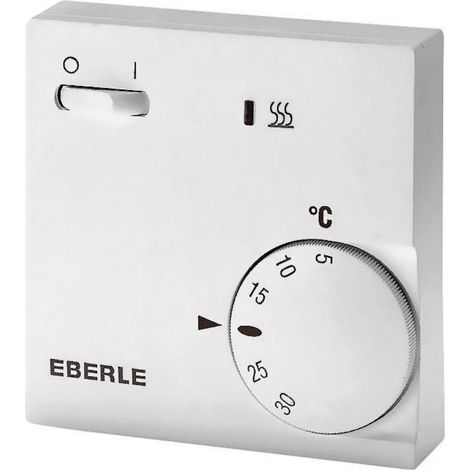Thermostat d'ambiance mécanique 5 à 30 °C – Montage apparent – Fonction antigel – Régulateur pour chauffage au sol et radiateurs – Eberle (1/2)