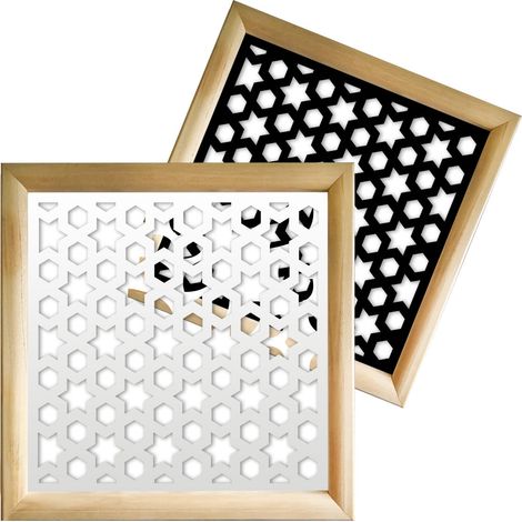 POPSTAR - Modules décoratifs en bois et PVC - Dimension : 48x48 cm - Couleur : blanc