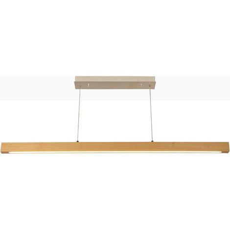 Barcelona Led – Suspension en bois dimmable 24W – Éclairage blanc chaud 2800K – Hauteur ajustable 1200mm – Angle d'ouverture 120° – IP20 (1/5)