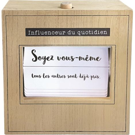 Paris Prix – Boîte de rangement à message 18,5cm – Plastique naturel – Contient 25 citations et symboles – Fonctionnement mécanique (1/3)