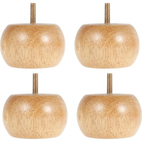Gambe rotonde in legno massello per mobili – Set di 4 con viti incluse – Ideali per tavoli, sedie e divani letto – Facili da montare